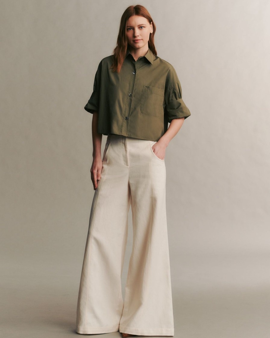 TWP Clothing Pants | Demie Pant In Linen Cotton Bone