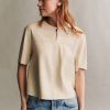 TWP Clothing Tops | Cate Top In Paper Suede Creama