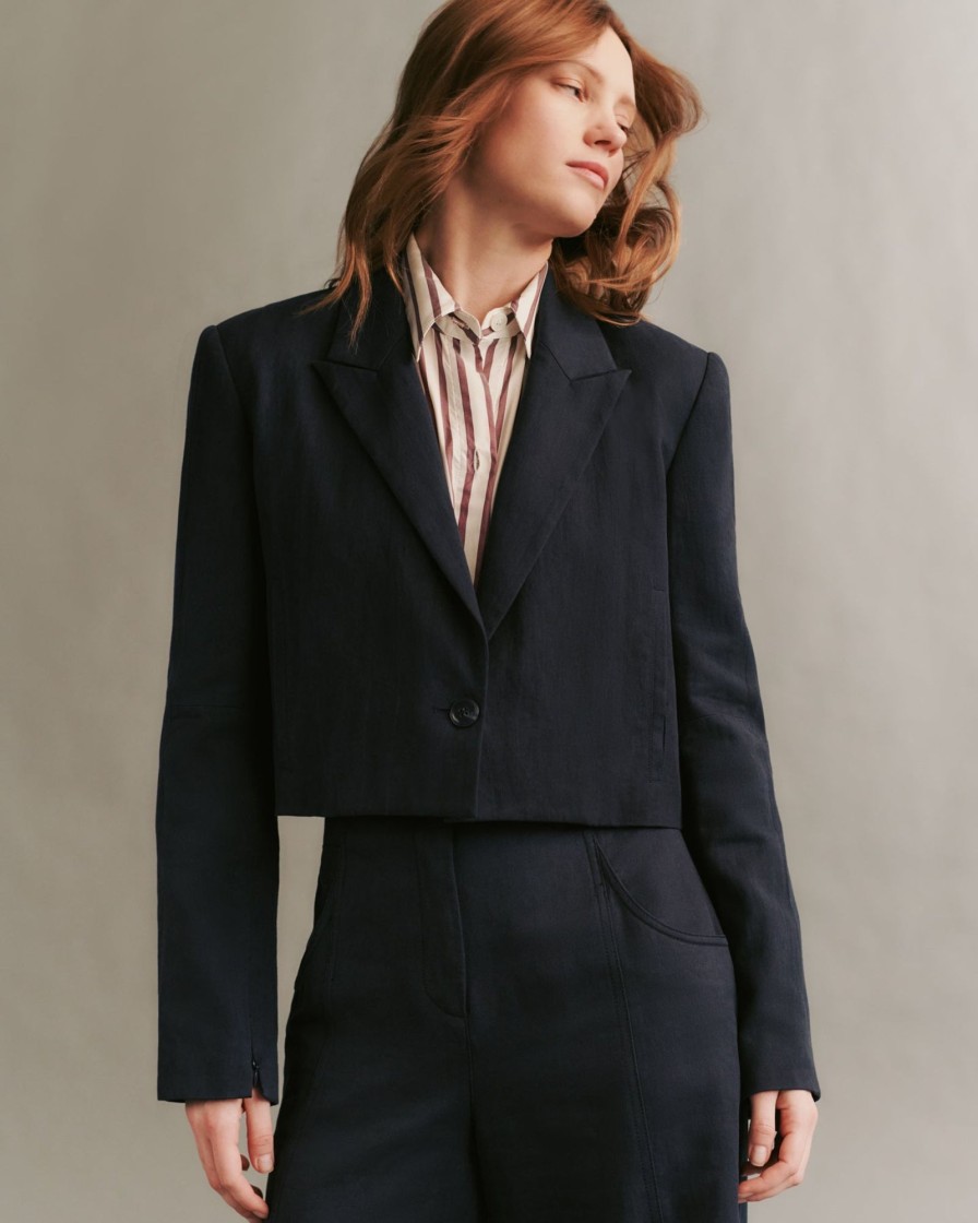 TWP Clothing Blazers & Jackets | My Former Better Half Blazer In Cotton Linen Midnight