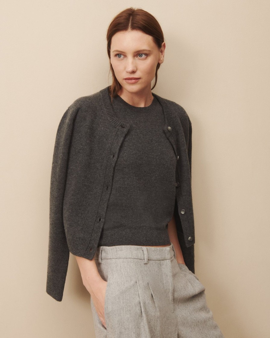 TWP Clothing Shop All | Lord Cardigan In Cashmere Charcoal