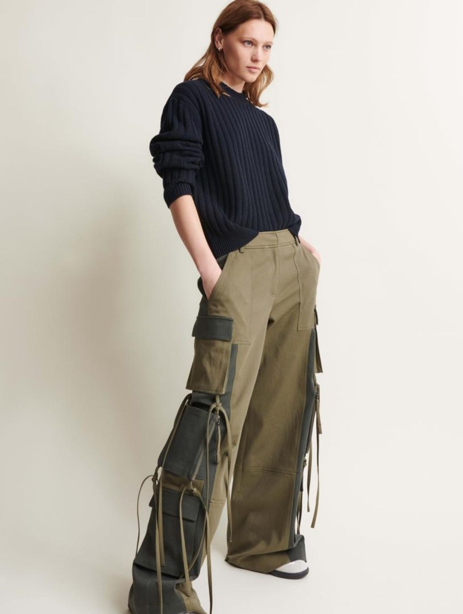 TWP Clothing Shop All | Coop Pant With Oversized Cargo In Cotton Twill Dark Olive / Forest