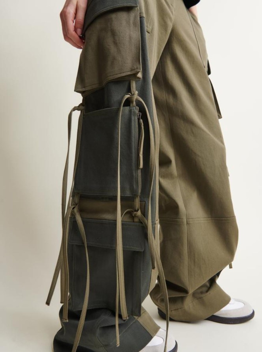 TWP Clothing Shop All | Coop Pant With Oversized Cargo In Cotton Twill Dark Olive / Forest