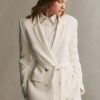 TWP Clothing Blazers & Jackets | Smoking Blazer In Coated Viscose Linen White