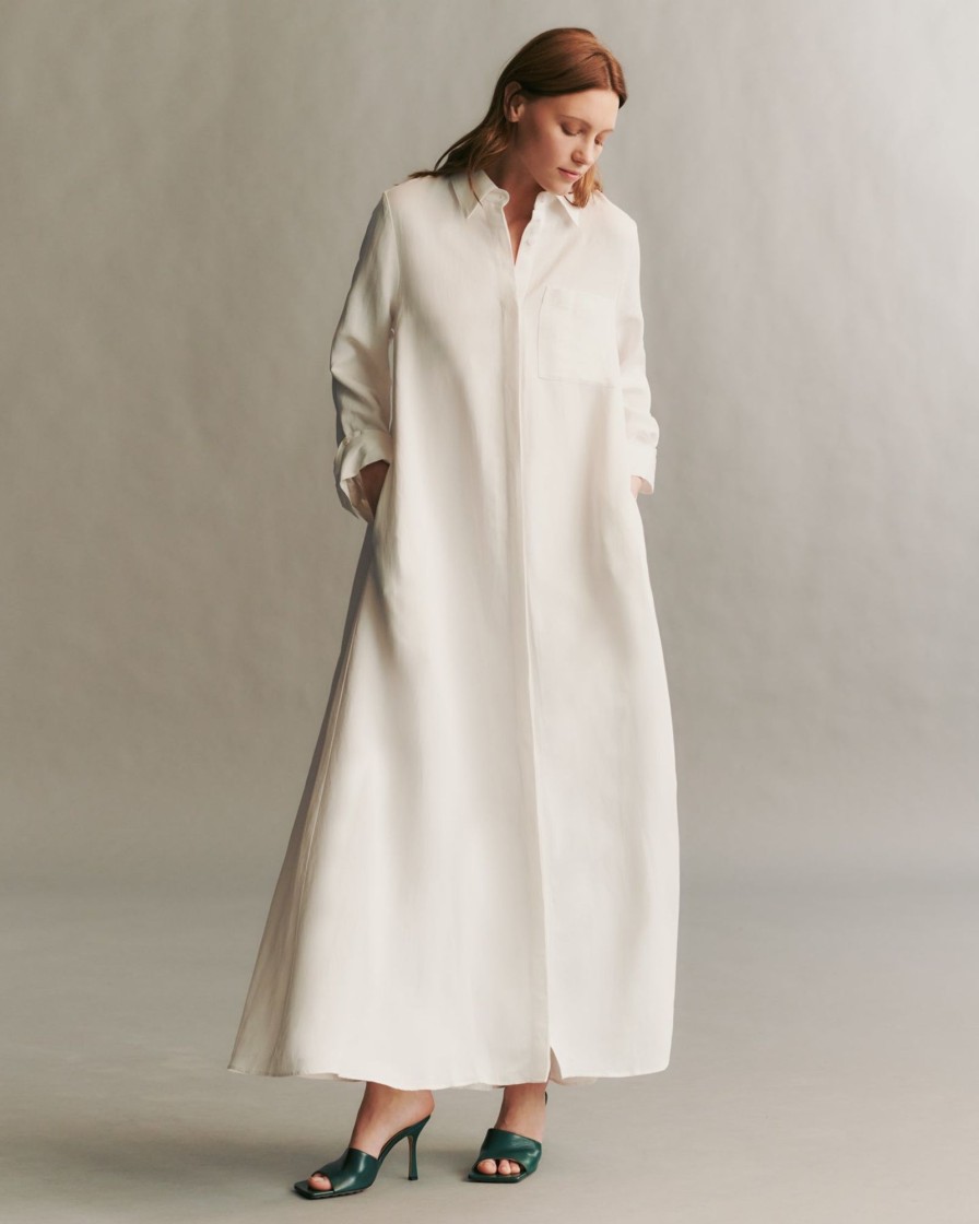 TWP Clothing Shop All | Jennys Gown In Coated Viscose Linen White