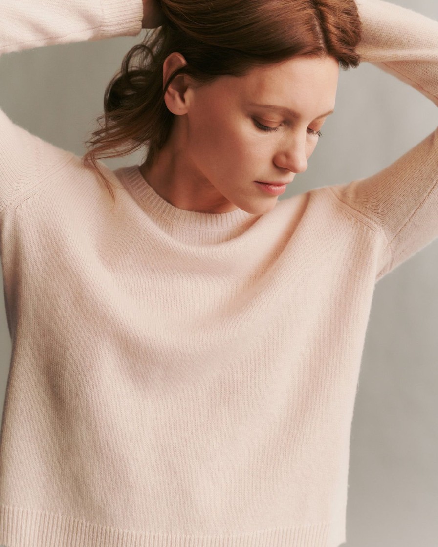 TWP Clothing Tops | Girl Crew Aka Jill Sweater In Cashmere Pale Blush