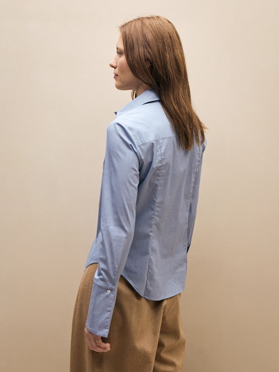 TWP Clothing Shop All | Bessette Top In Superfine Stretch Cotton Indigo