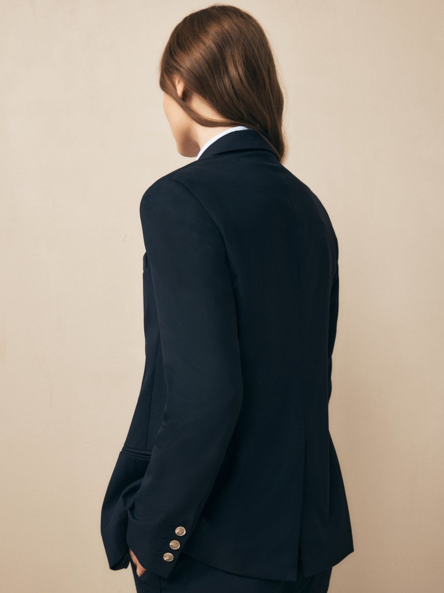 TWP Clothing Blazers & Jackets | Husband Blazer In Chintzed Wool Midnight