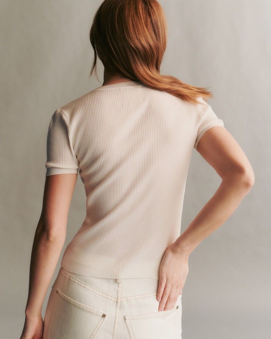 TWP Clothing Tops | Tease Top In Merino Wool Ivory