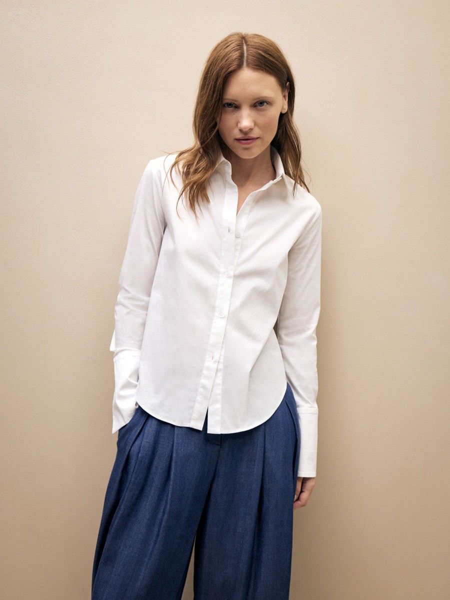 TWP Clothing Shop All | Bessette Top In Superfine Stretch Cotton White