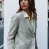 TWP Clothing Blazers & Jackets | Boyfriend Blazer With Zipper In Railroad Ticking Stripe Lark / White