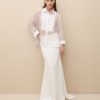 TWP Clothing Shop All | Isn'T It Romantic Skirt In Coated Viscose Linen White