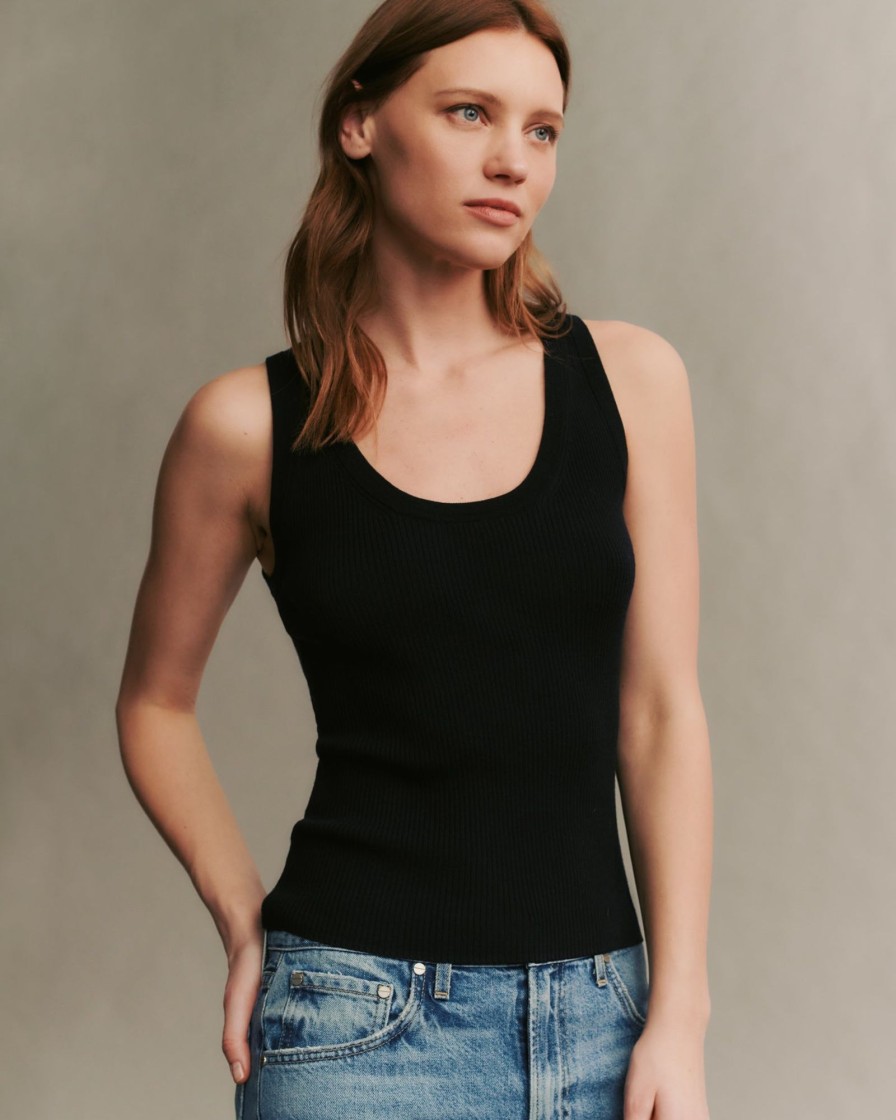 TWP Clothing Tops | Knit Tank In Merino Wool Midnight