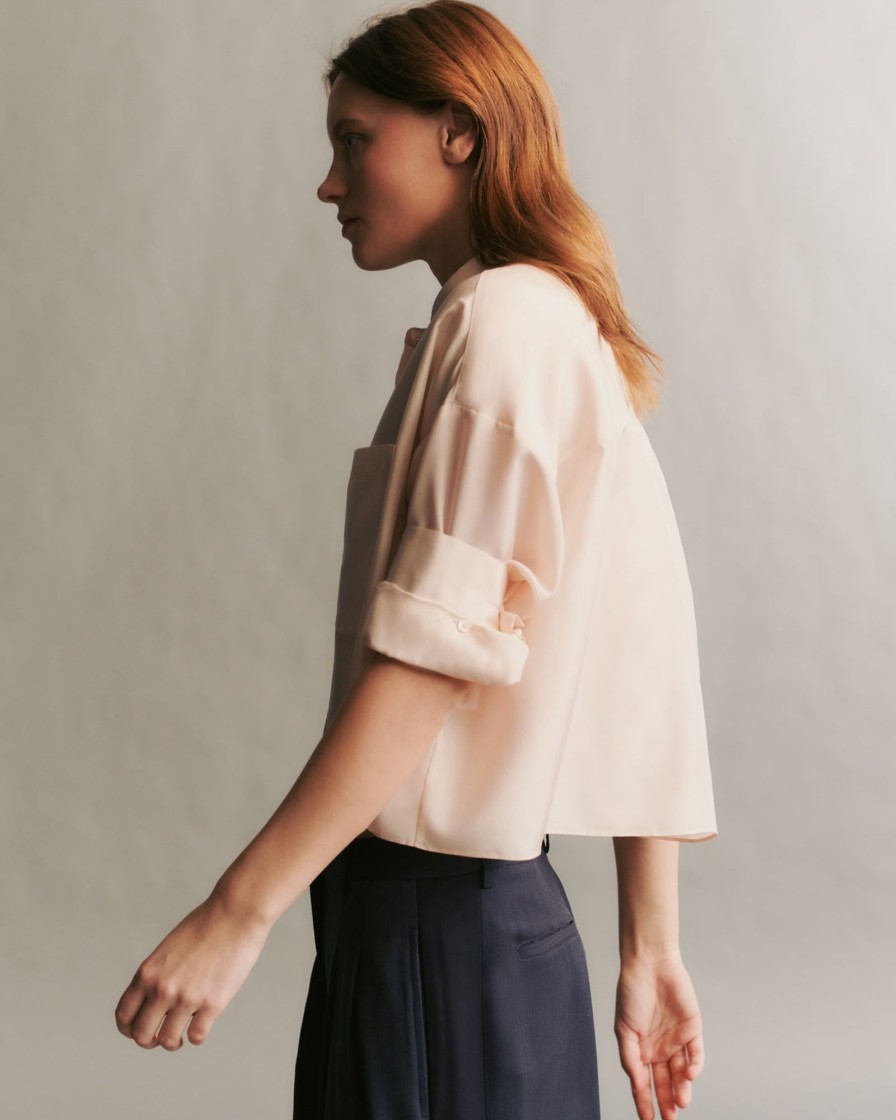 TWP Clothing Tops | Next Ex Shirt In Washed Silk Habotai Pale Blush