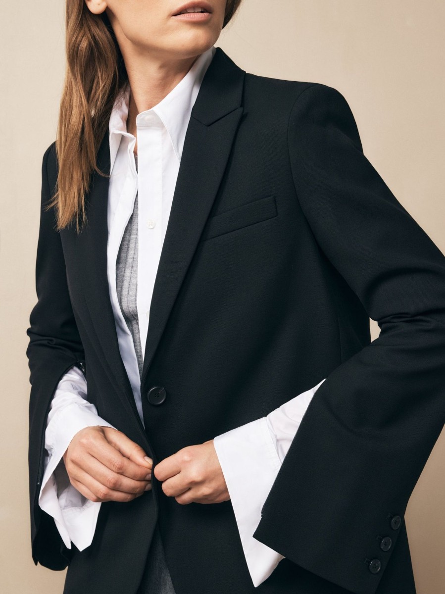 TWP Clothing Blazers & Jackets | Boyfriend Blazer In Wool Twill Black