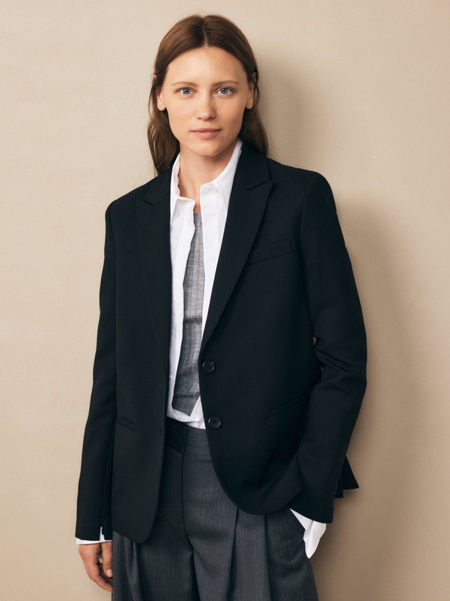 TWP Clothing Blazers & Jackets | Boyfriend Blazer In Wool Twill Black