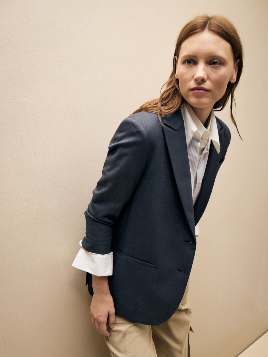 TWP Clothing Blazers & Jackets | Boyfriend Blazer In Wool Twill Indigo