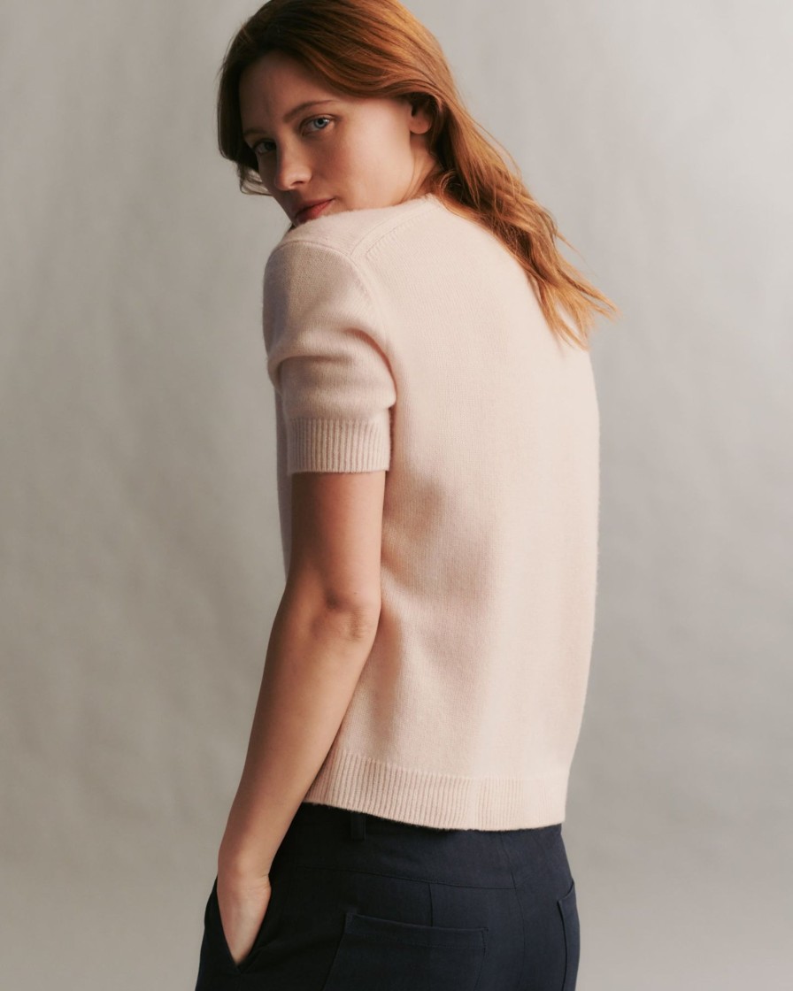 TWP Clothing Tops | Audrey Crew In Cashmere Pale Blush