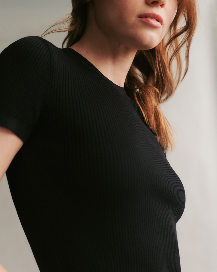 TWP Clothing Tops | Tease Top In Merino Wool Black