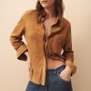 TWP Clothing Tops | Boyfriend Shirt In Suede Tobacco