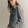 TWP Clothing Shop All | New Carter Shirt In Railroad Ticked Stripe Indigo