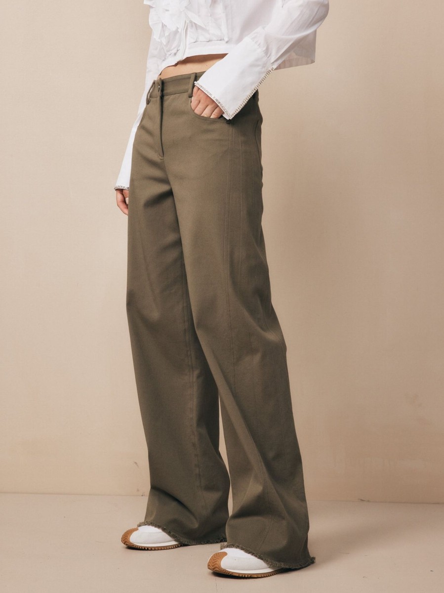 TWP Clothing Shop All | Puddle Twp Pant In Cotton Twill Dark Olive