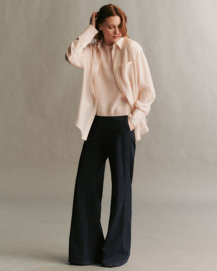 TWP Clothing Tops | Big Joe Shirt In Washed Silk Habotai Pale Blush