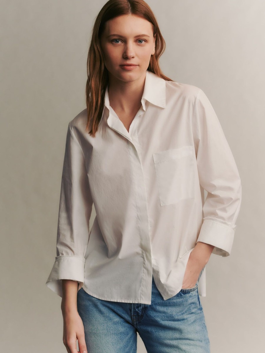 TWP Clothing Tops | Boyfriend Shirt In Superfine Cotton White