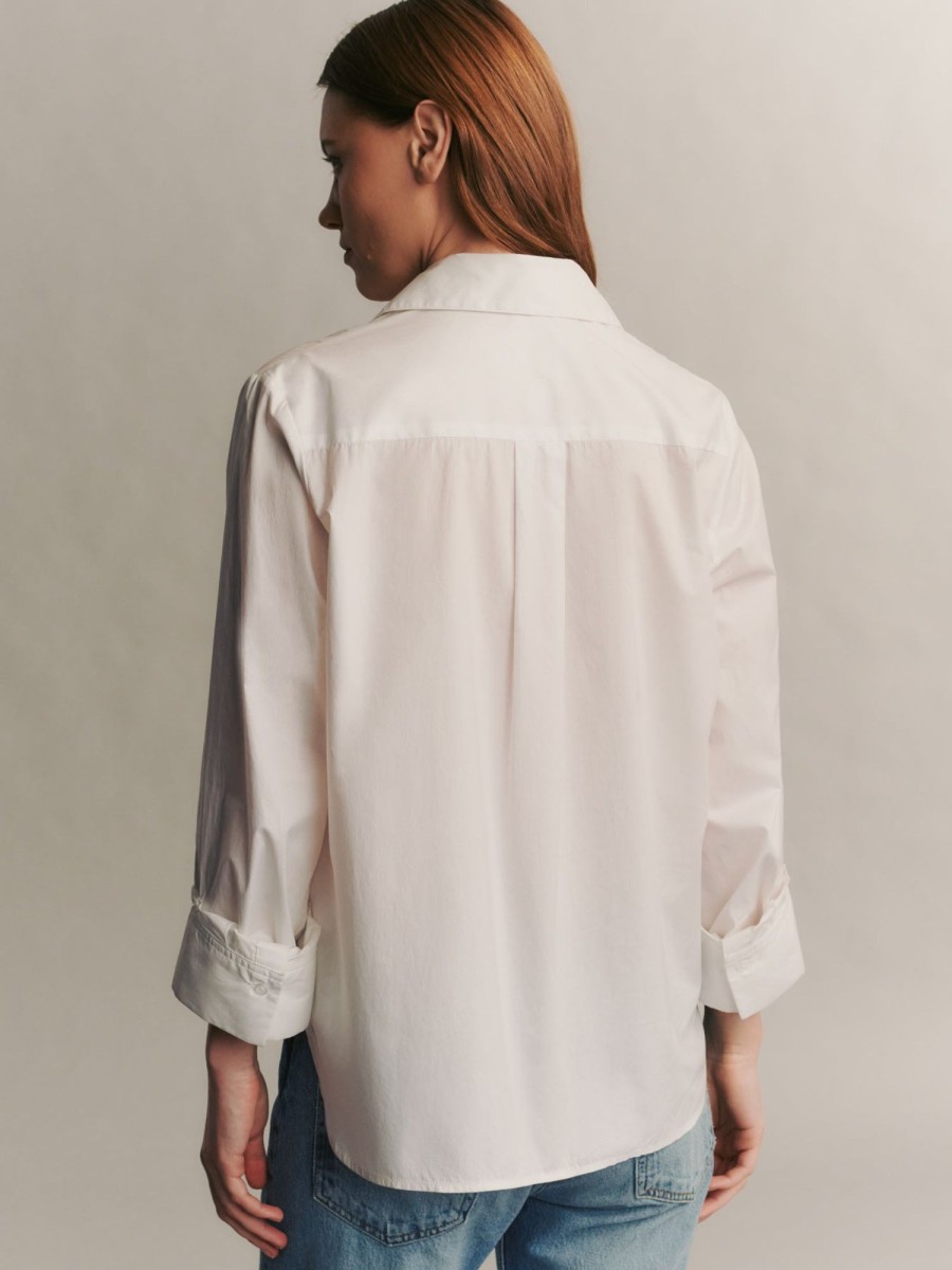 TWP Clothing Tops | Boyfriend Shirt In Superfine Cotton White