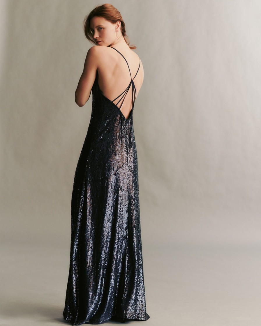 TWP Clothing Shop All | Josephine Dress In Fishscale Sequins Midnight