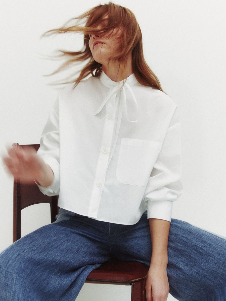 TWP Clothing Tops | Darling Shirt In Superfine Cotton White