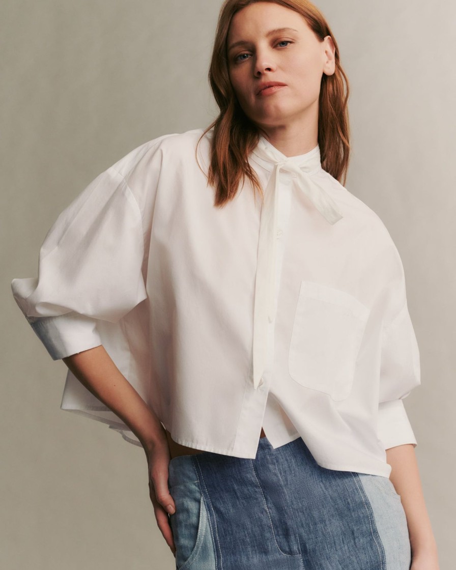 TWP Clothing Tops | Darling Shirt In Superfine Cotton White