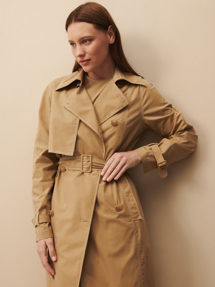 TWP Clothing Shop All | Last Night Coat In Cotton Poplin Camel