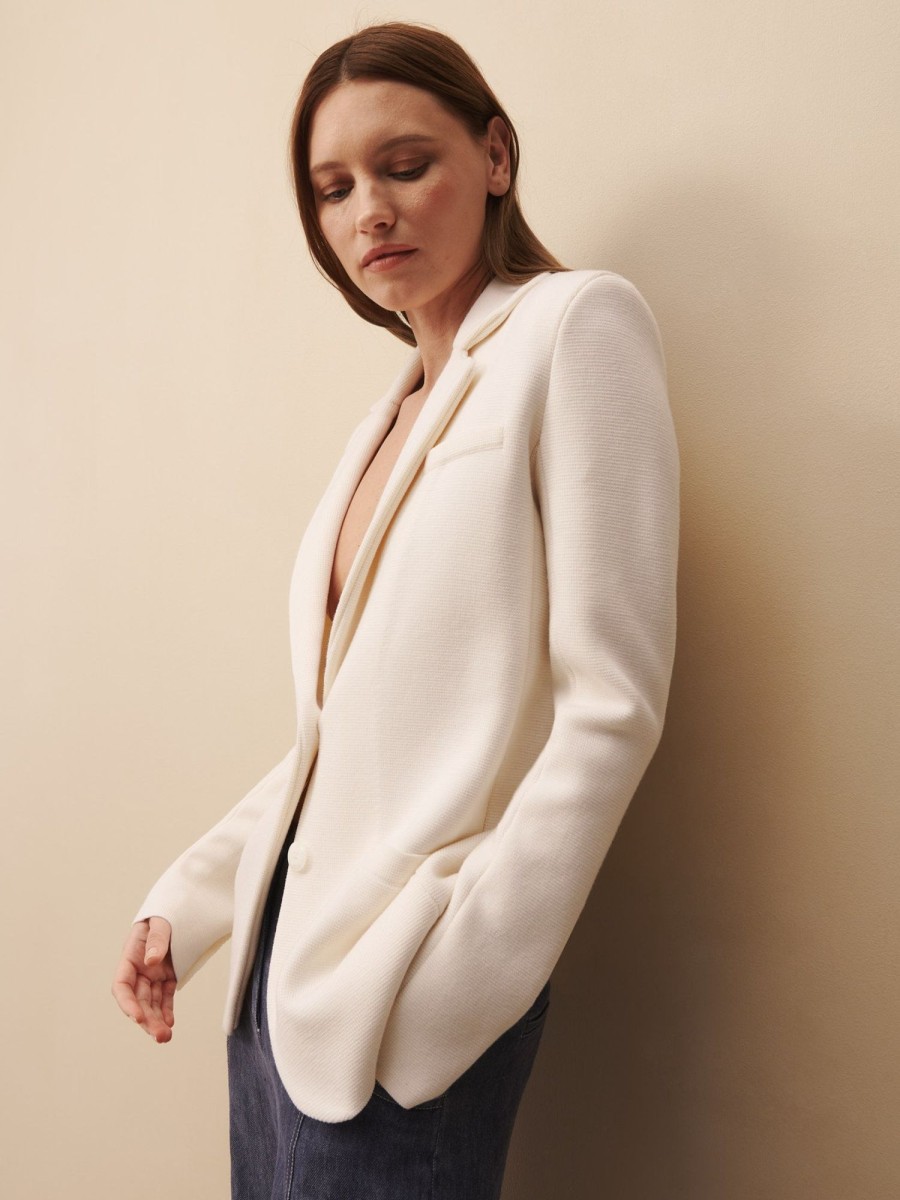 TWP Clothing Shop All | Knit Boyfriend Blazer Winter White