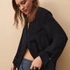 TWP Clothing Tops | Boyfriend Shirt In Washed Georgette Midnight