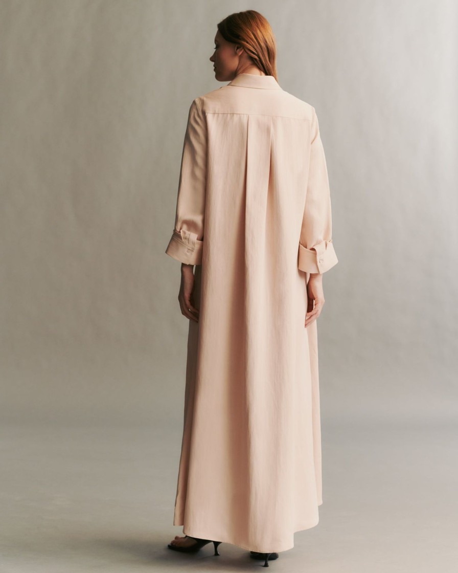 TWP Clothing Shop All | Jennys Gown In Coated Viscose Linen Pale Blush