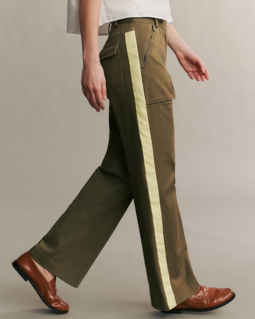 TWP Clothing Pants | Isa Pant In Stretch Cotton Twill Dark Olive