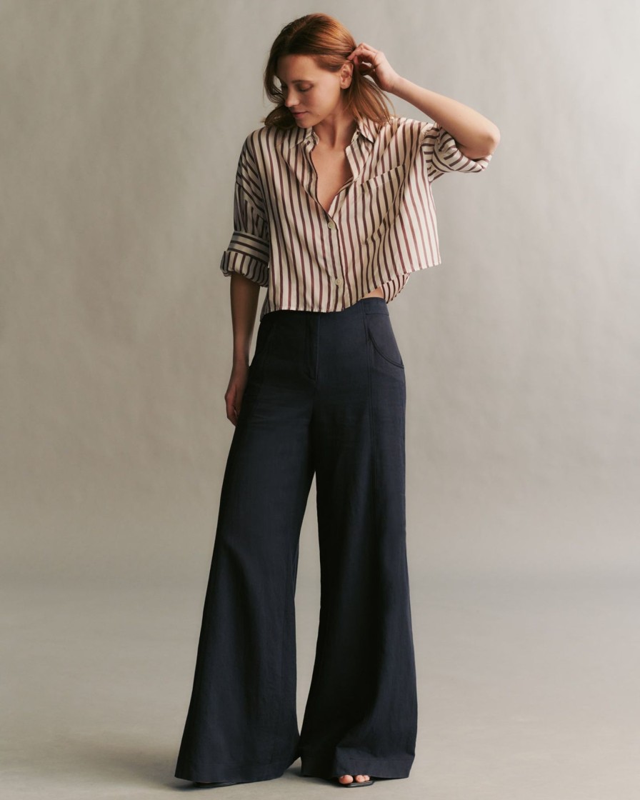 TWP Clothing Pants | Demie Pant In Linen Cotton Midnight