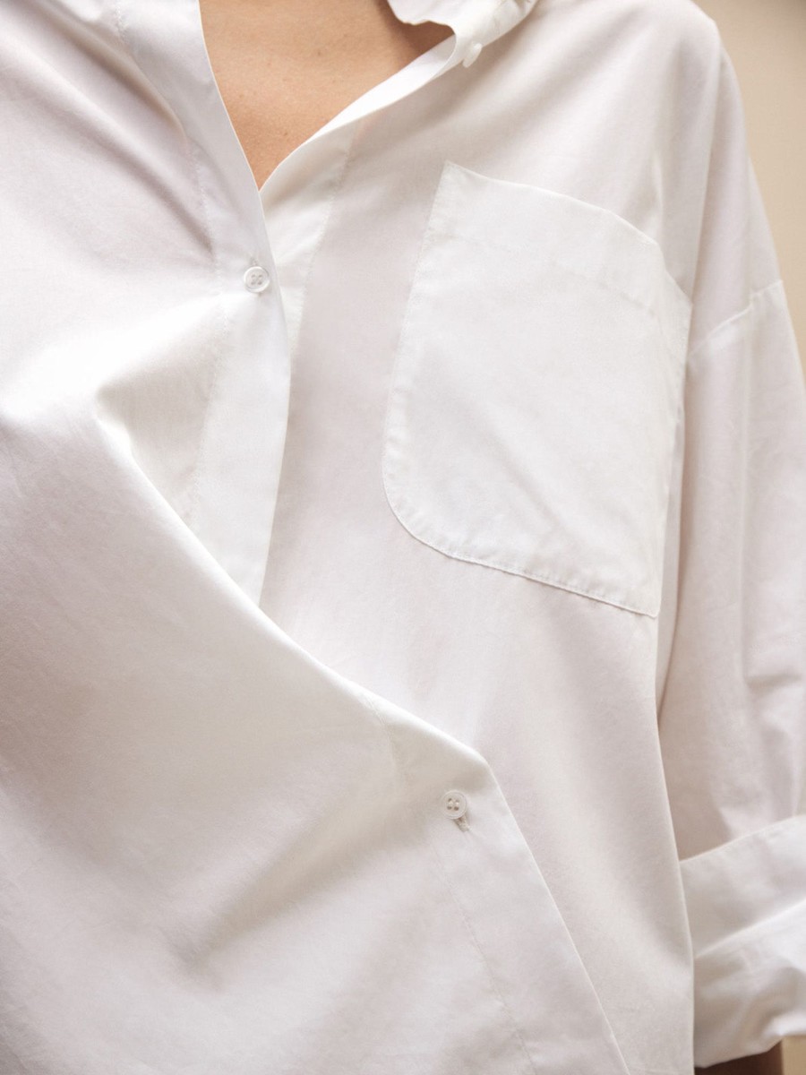 TWP Clothing Tops | New Earl Shirt In Superfine Cotton White