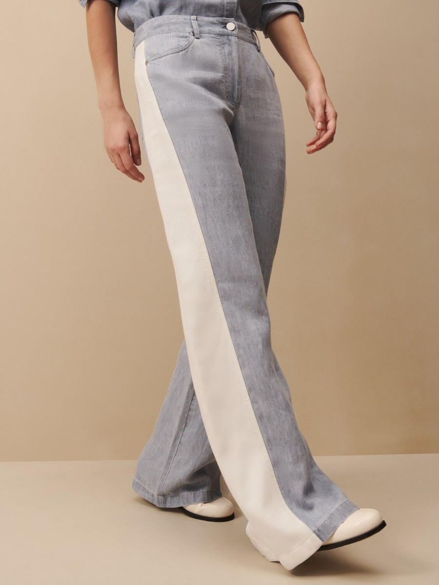 TWP Clothing Shop All | Joanna Pant In Hemp Denim Light Indigo / White