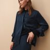 TWP Clothing Tops | Boyfriend Shirt In Silk Charmeuse Mood Indigo