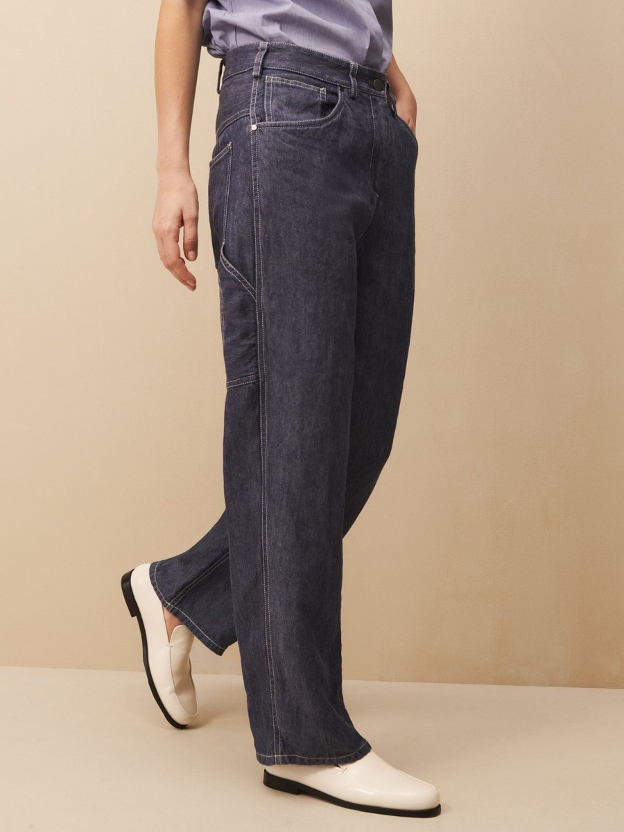 TWP Clothing Shop All | Mila Pant In Hemp Denim Medium Indigo