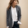 TWP Clothing Shop All | Knit Boyfriend Blazer In Wool Dark Charcoal Grey