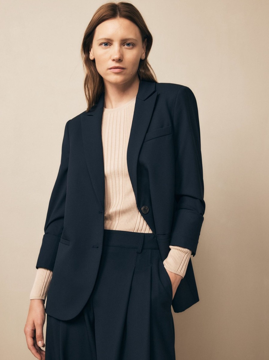 TWP Clothing Blazers & Jackets | Boyfriend Blazer In Wool Twill Midnight