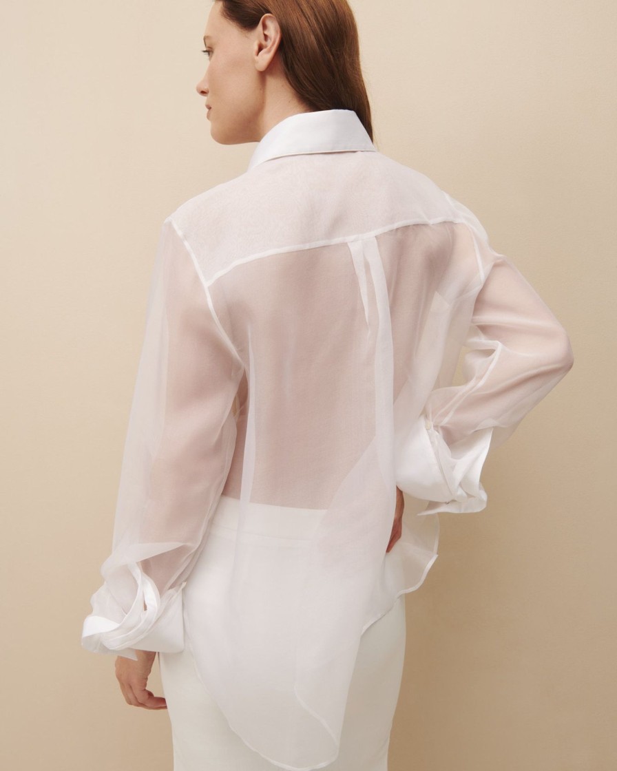 TWP Clothing Shop All | Then Again Shirt In Silk Organza White