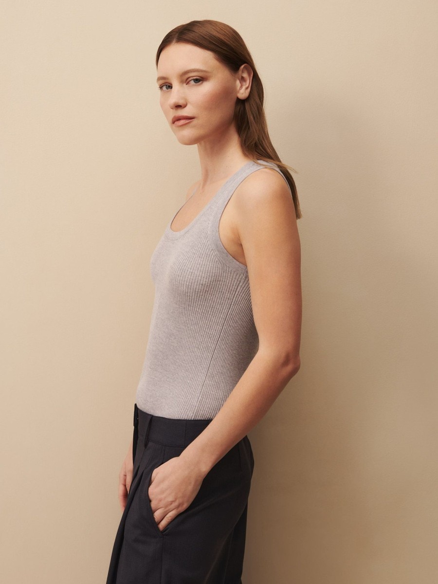 TWP Clothing Shop All | Knit Tank In Wool Light Heather Grey