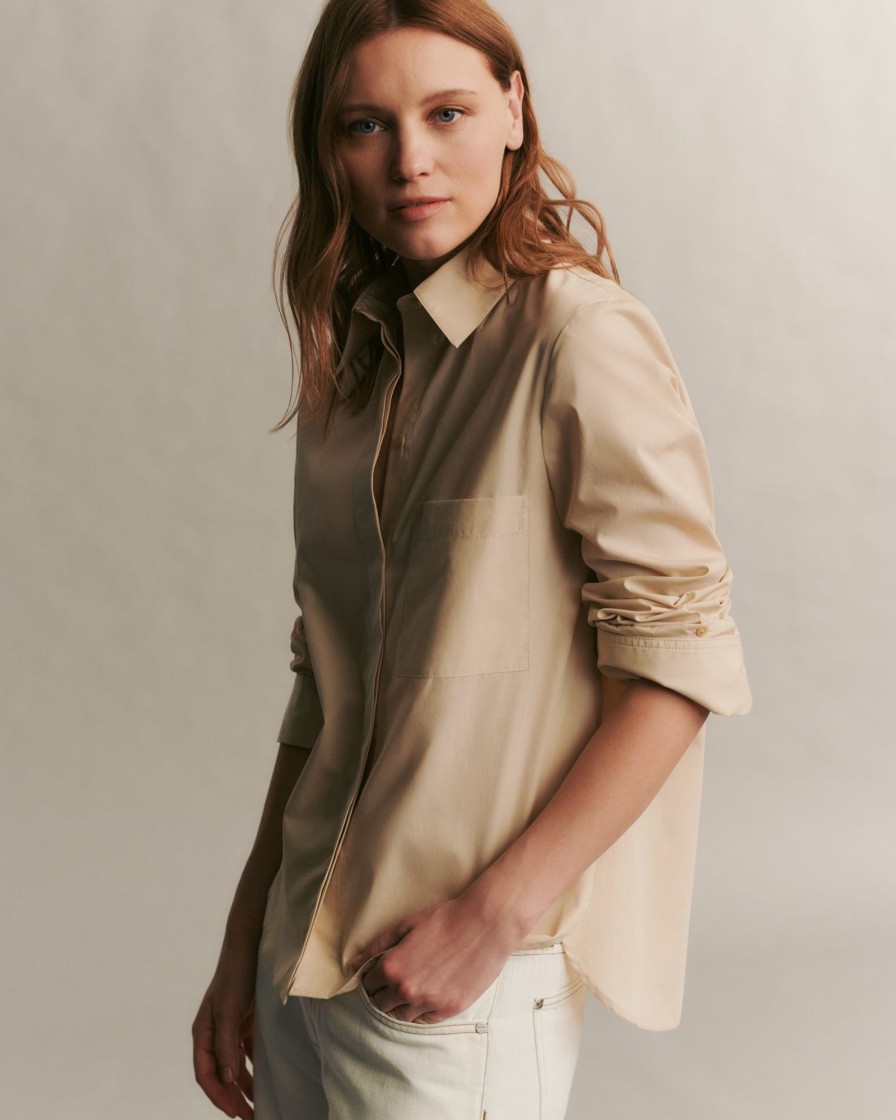 TWP Clothing Tops | Boyfriend Shirt In Superfine Cotton Light Khaki