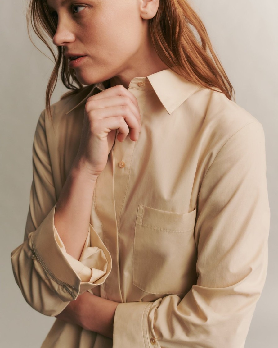 TWP Clothing Tops | Boyfriend Shirt In Superfine Cotton Light Khaki