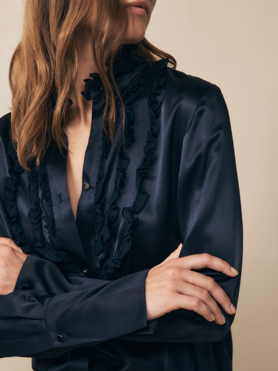 TWP Clothing Shop All | Marie Top In Silk Charmeuse Midnight