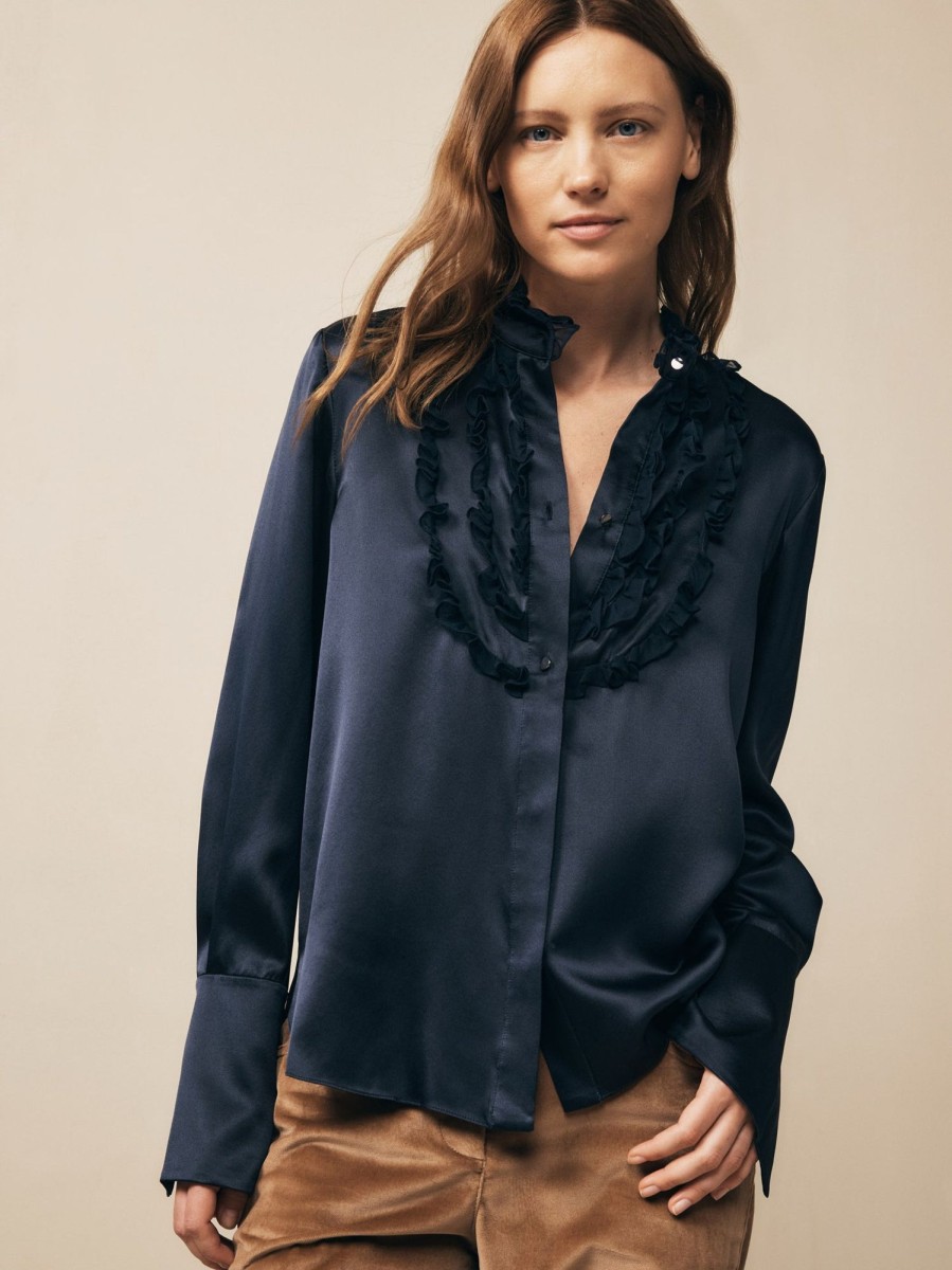 TWP Clothing Shop All | Marie Top In Silk Charmeuse Midnight